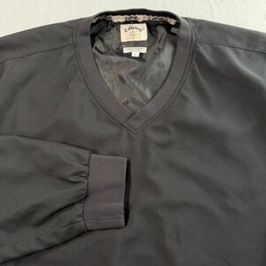 Callaway Windbreaker Pullover Mens XL Black V-Neck Microfiber Golf Y2K Outerwear
